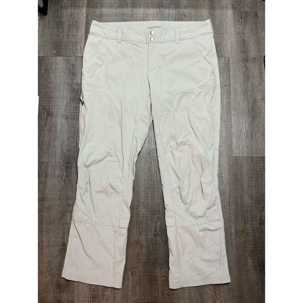 Columbia Omni-Shield Hiking Pants Womens 12 Tan Khaki Outdoor Trail Trousers